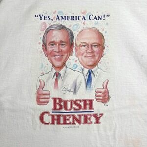 Gildan Bush Cheney Yes America Can Political Graphic T-Shirt White XL Mens
